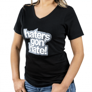 Ladies Haters Gon' Hate T-Shirt Medium Black