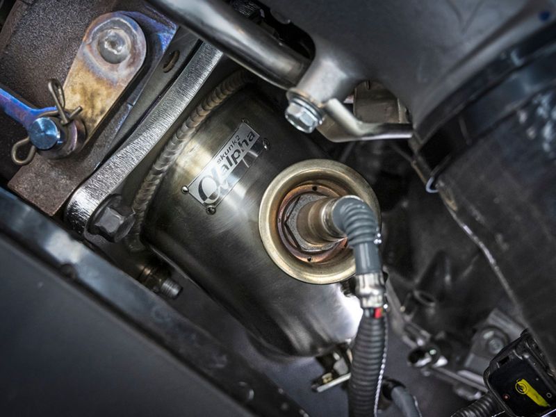2018-2020 Honda Civic Skunk2 Alpha 76mm 3-inch Catless Downpipe - Engine Bay